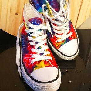 Girl's High-top Lacy Sneaker - Tie Dye